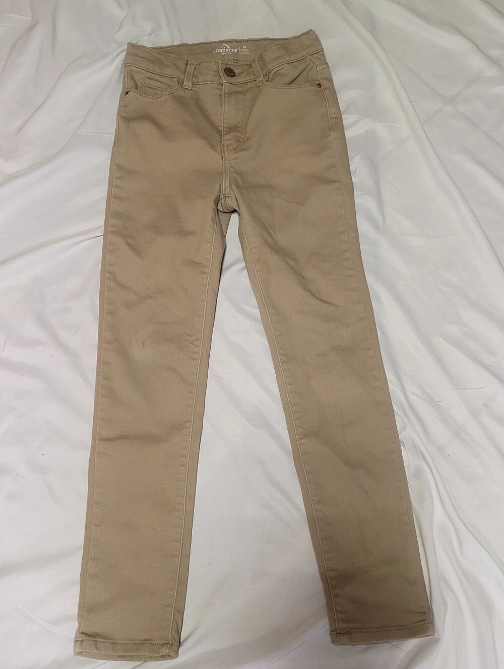 Jordache Tan Skinny Jeans For School Or Play, Size 10